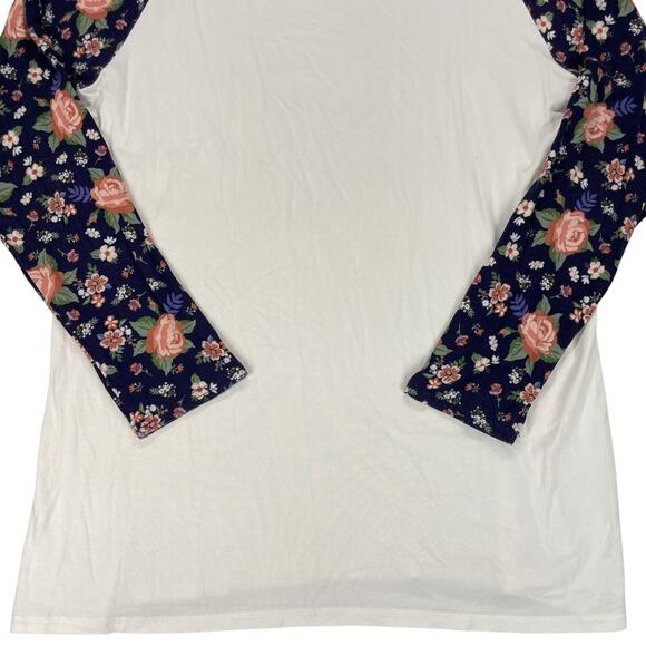 Matilda Jane Raglan Shirt Women Sz L Moments with you Out Of The Park Tee Floral - Picture 3 of 13